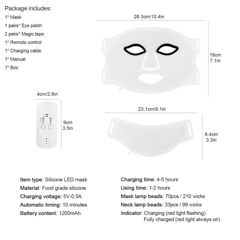 Derma - SkinLit Face & Neck Red light therapy Mask
