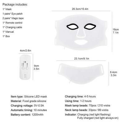 Derma - SkinLit Face & Neck Red light therapy Mask