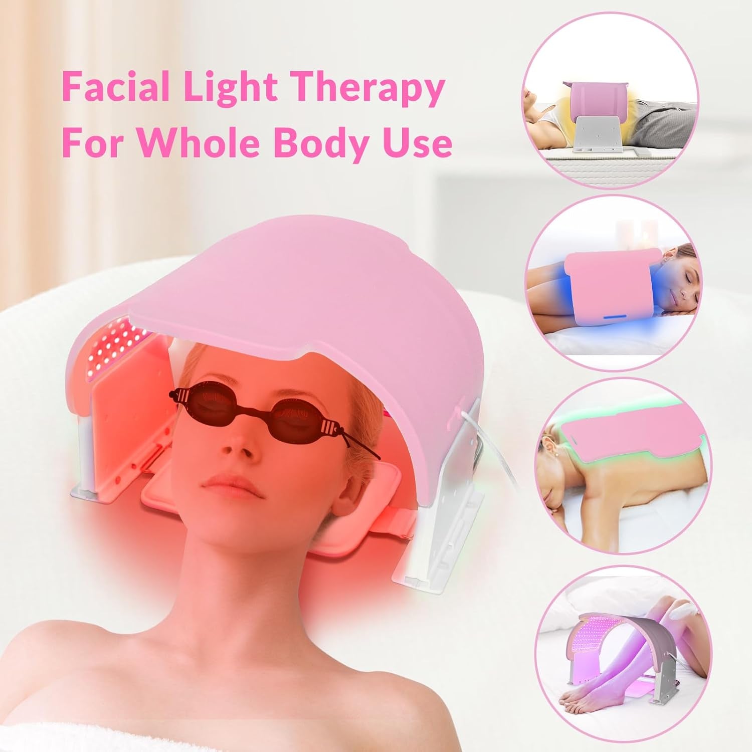 Led Light Therapy for Face with 990 LED 7 Colors Photon PDT Led Red Light Therapy Mask Infrared Face Light Therapy Beauty Led Mask Therapy for SPA Body Face Skincare at Salon and Home